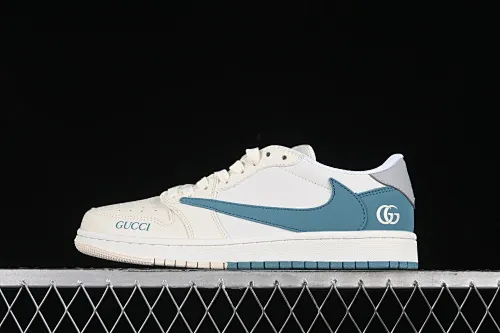 All categories Air Jordan Jordan series basketball shoes Air Jordan 1 Low high-end custom low-top sneakers Travis Scott x Fragment Design x Air Jordan 1 Low OG SP AJ1 Joe 1 Gucci joint-white sapphire low-top cultural casual sneakers LJ5188-022